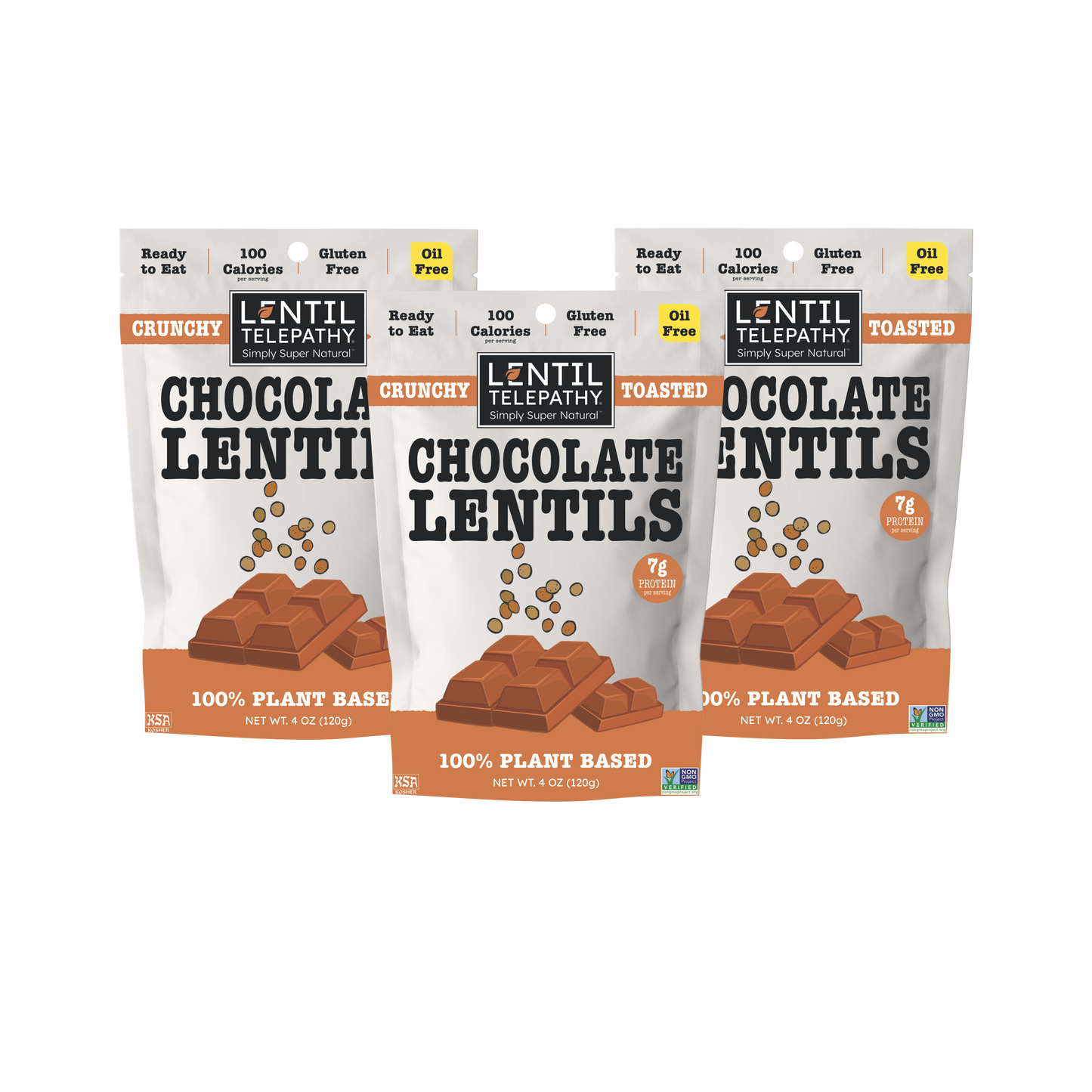 Lentil Telepathy Chocolate Crunchy Toasted Snack