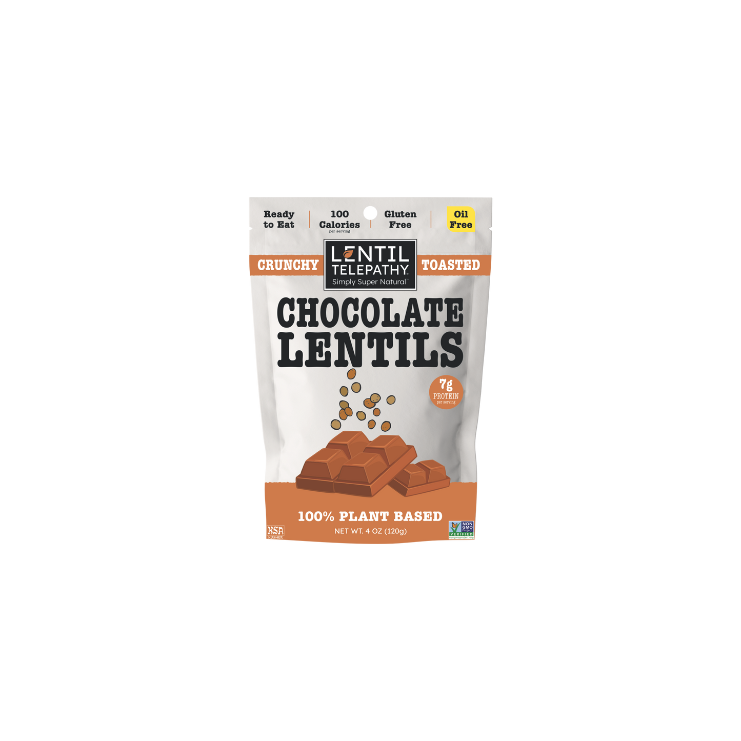 Lentil Telepathy Chocolate Crunchy Toasted Snack