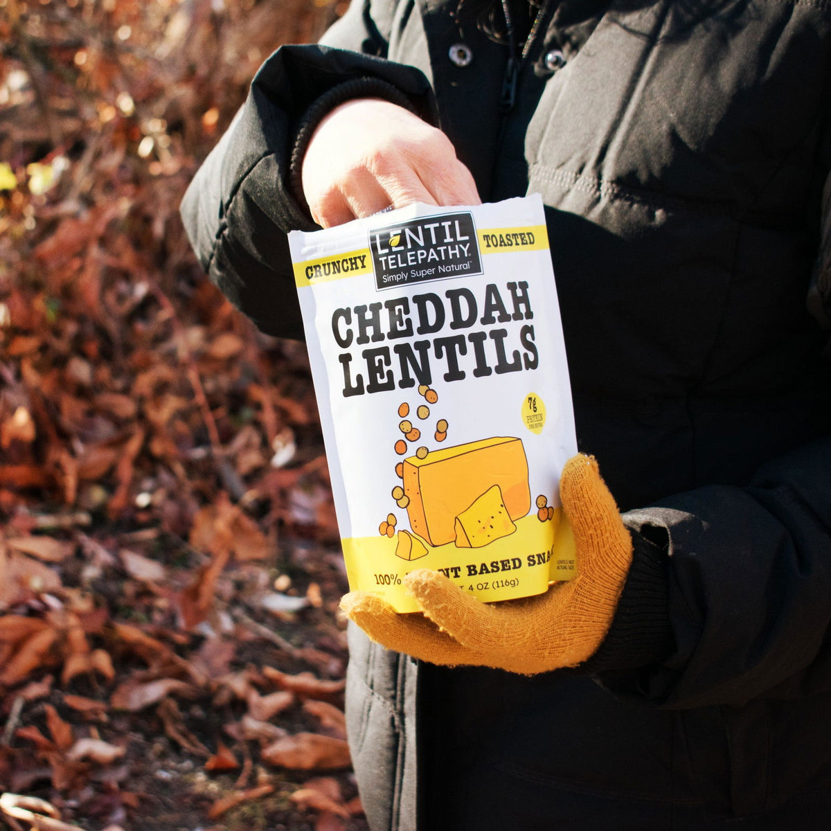 Lentil Telepathy Savory Cheddah (Dairy Free) Crunchy Toasted Snacks - Lentil Telepathy