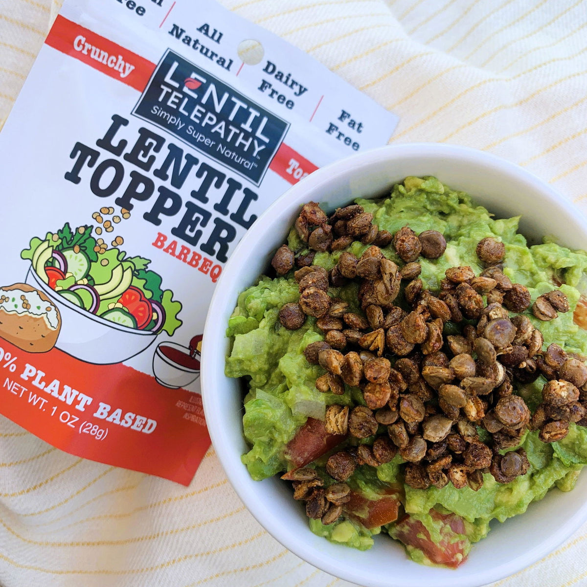 Lentil Telepathy Tangy BBQ (Barbeque) Crunchy Toasted Toppers - Lentil Telepathy