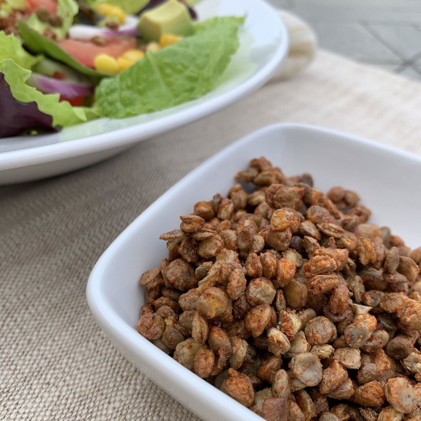 Lentil Telepathy Tangy BBQ (Barbeque) Crunchy Toasted Toppers - Lentil Telepathy