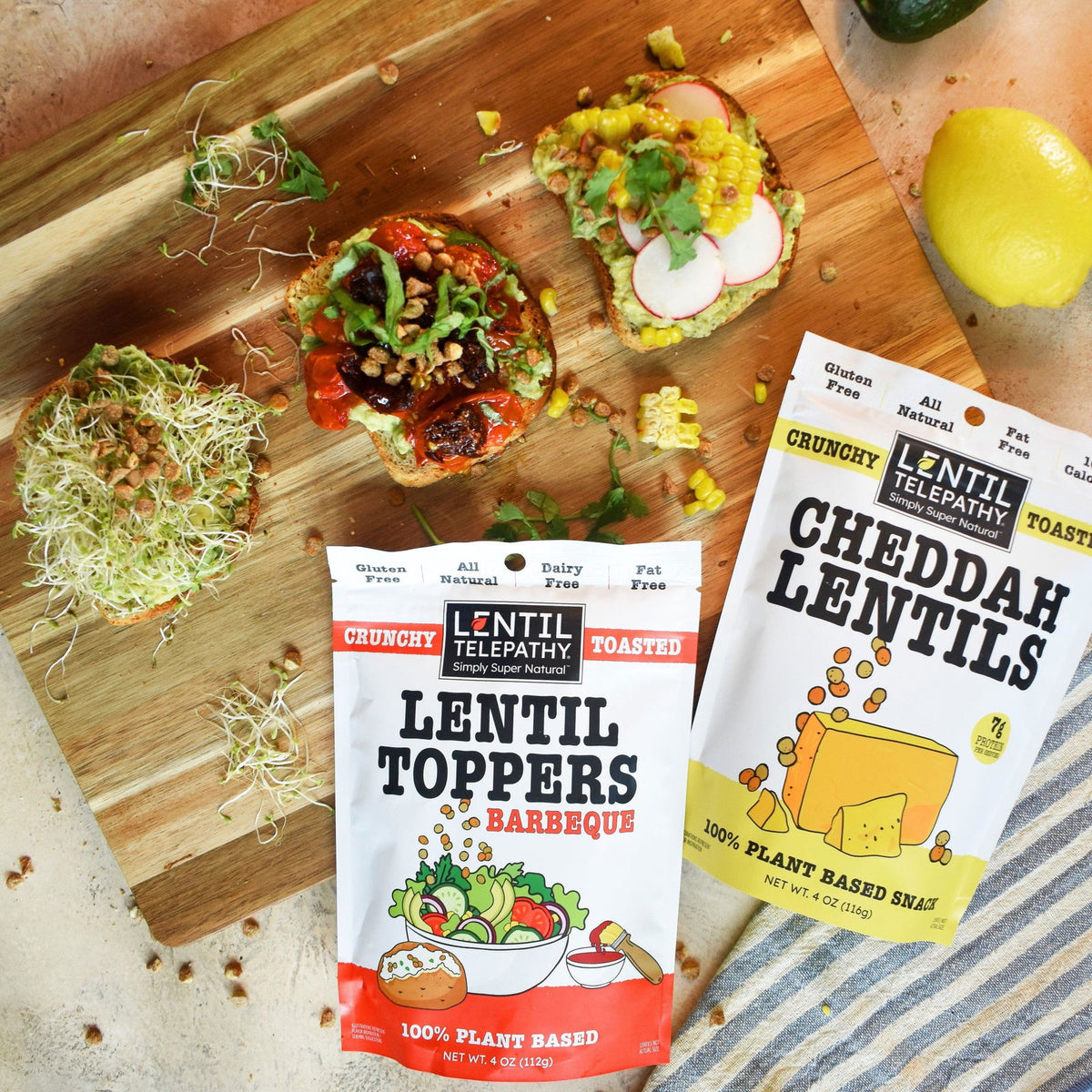 Lentil Telepathy Tangy BBQ (Barbeque) Crunchy Toasted Toppers - Lentil Telepathy