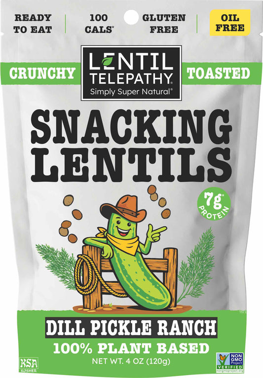 Lentil Telepathy Dill Pickle Ranch Crunchy Toasted Snacks 3 Pack - 4oz bags