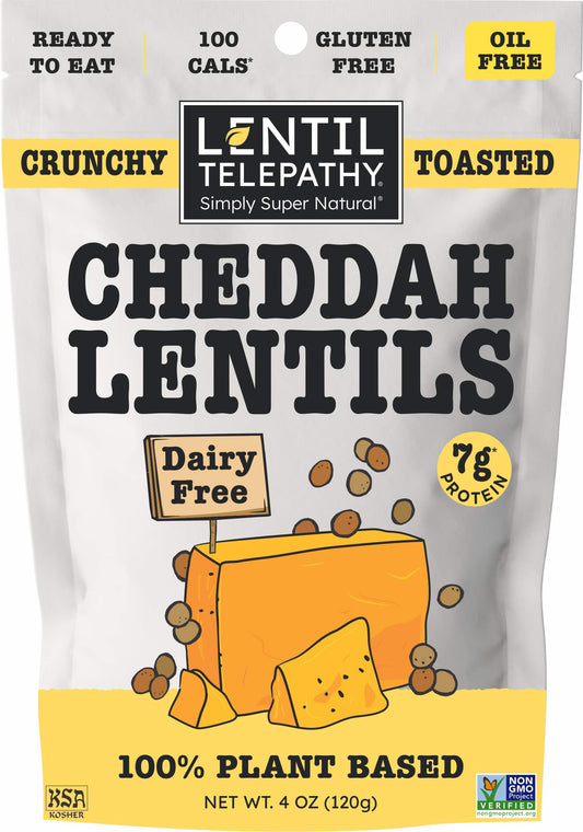Lentil Telepathy Savory Cheddah (Dairy Free) Crunchy Toasted Snacks