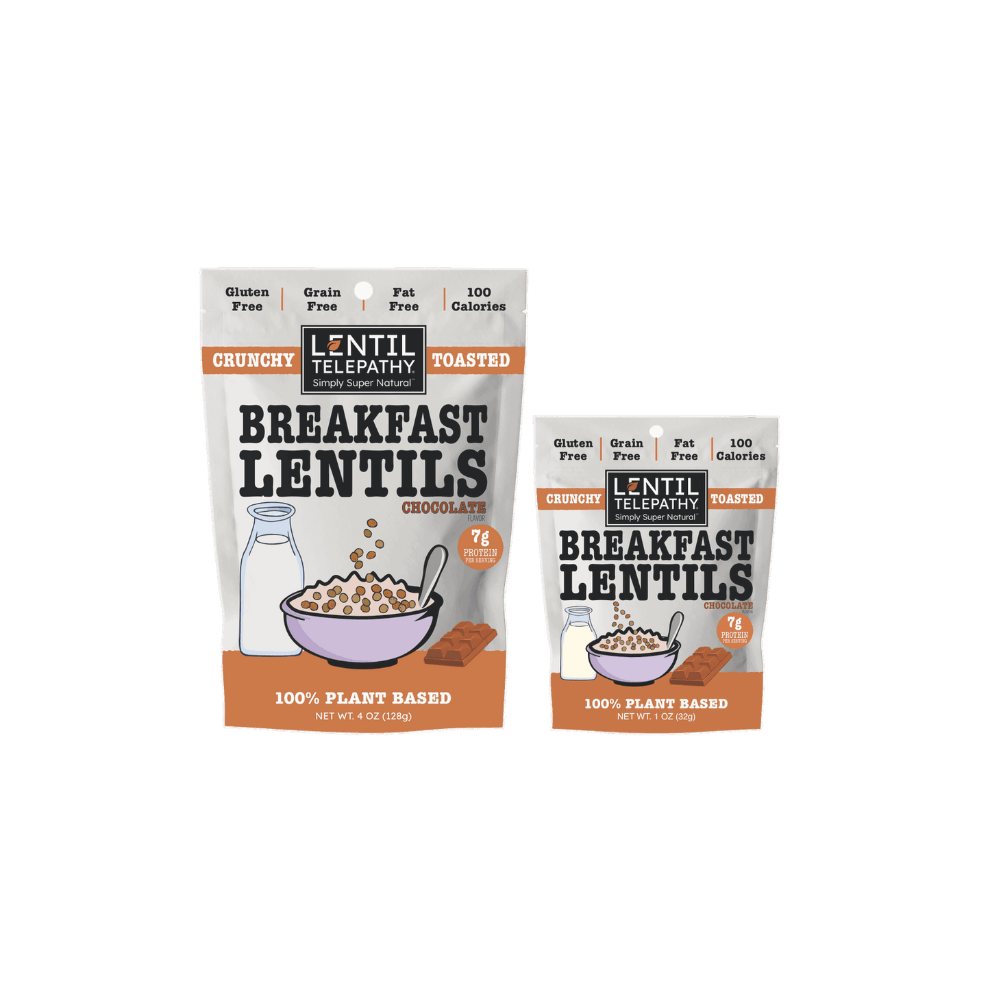 Lentil Telepathy Chocolate Crunchy Toasted Lentil Breakfast and Dessert Topper - Lentil Telepathy