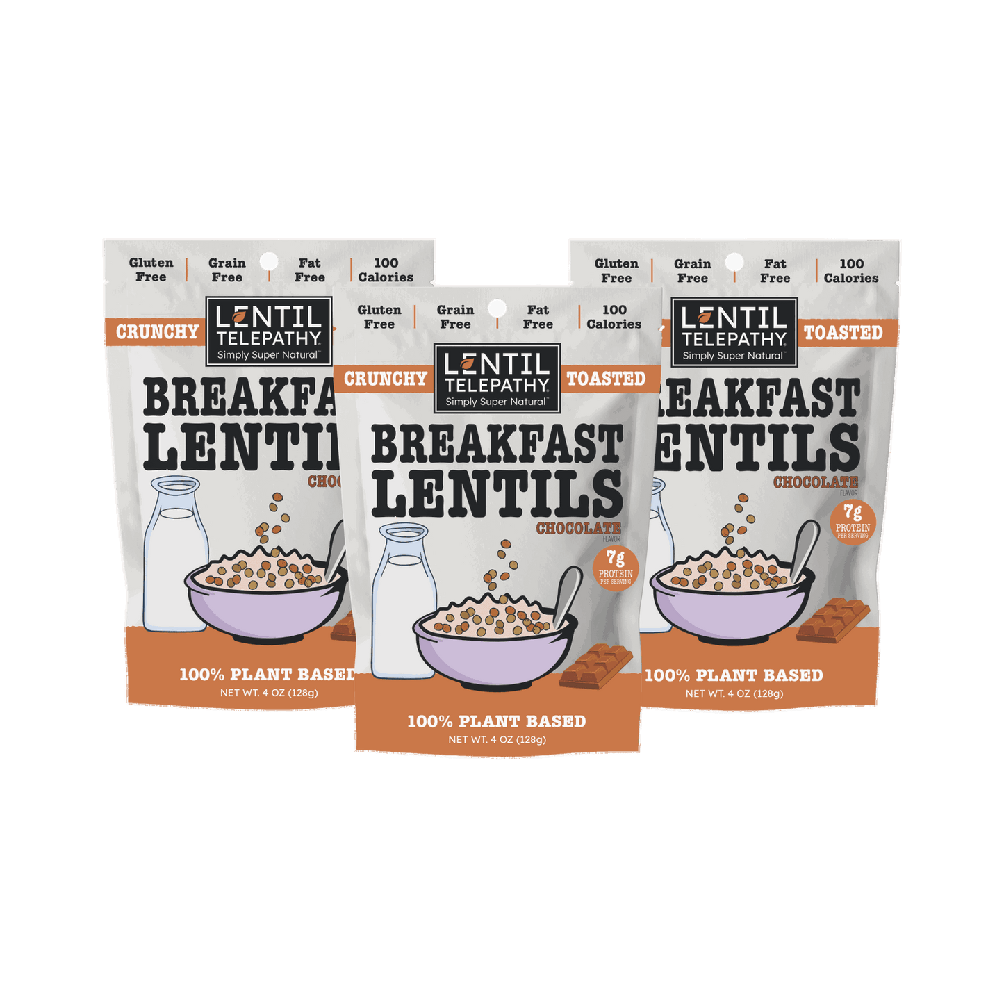 Lentil Telepathy Chocolate Crunchy Toasted Lentil Breakfast and Dessert Topper - Lentil Telepathy