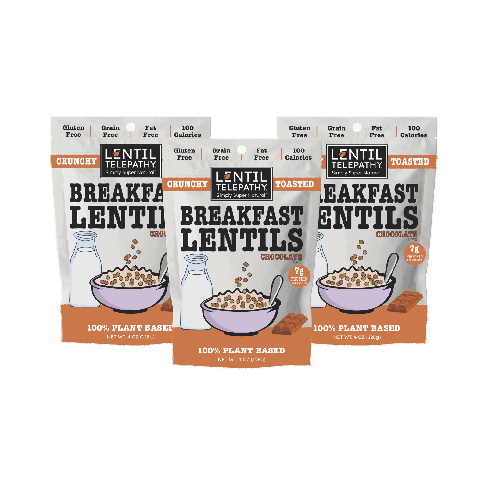Lentil Telepathy Chocolate Crunchy Toasted Lentil Breakfast and Dessert Topper - Lentil Telepathy