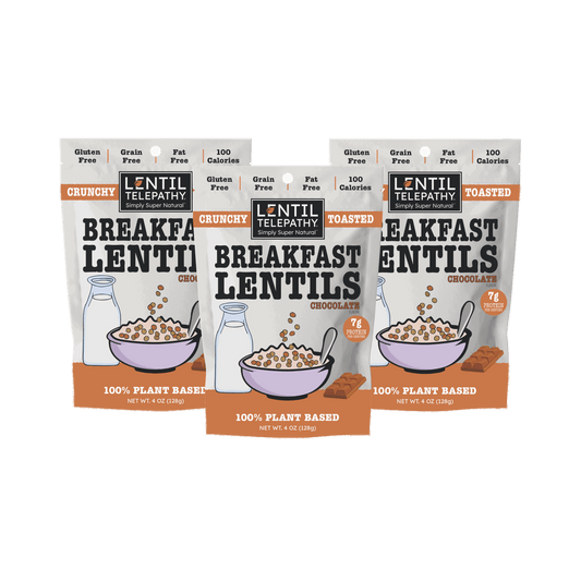 Lentil Telepathy Chocolate Crunchy Toasted Lentil Breakfast and Dessert Topper - Lentil Telepathy