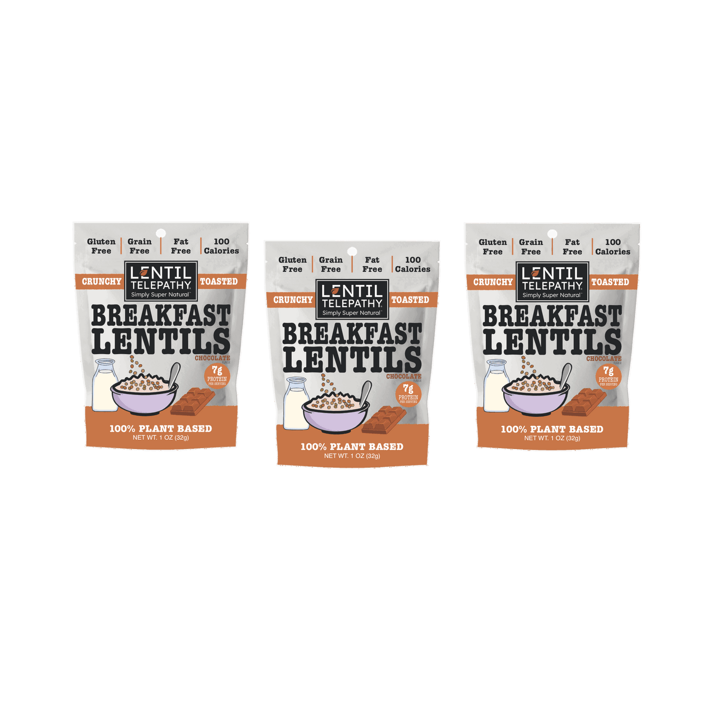 Lentil Telepathy Chocolate Crunchy Toasted Lentil Breakfast and Dessert Topper - Lentil Telepathy