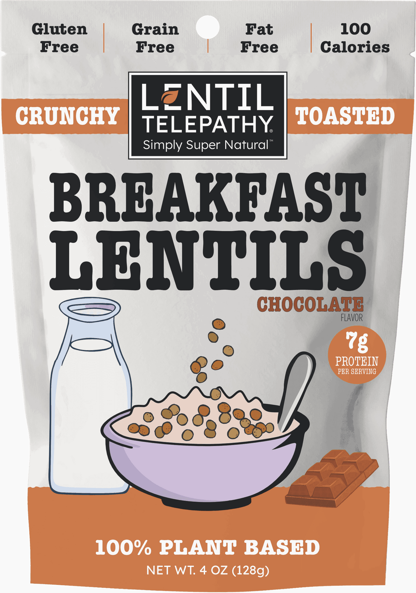 Lentil Telepathy Chocolate Crunchy Toasted Lentil Breakfast and Dessert Topper - Lentil Telepathy