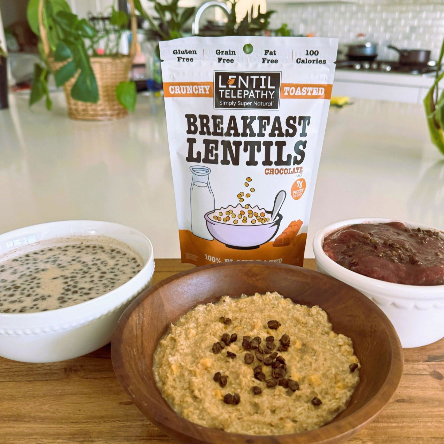 Lentil Telepathy Chocolate Crunchy Toasted Lentil Breakfast and Dessert Topper - Lentil Telepathy
