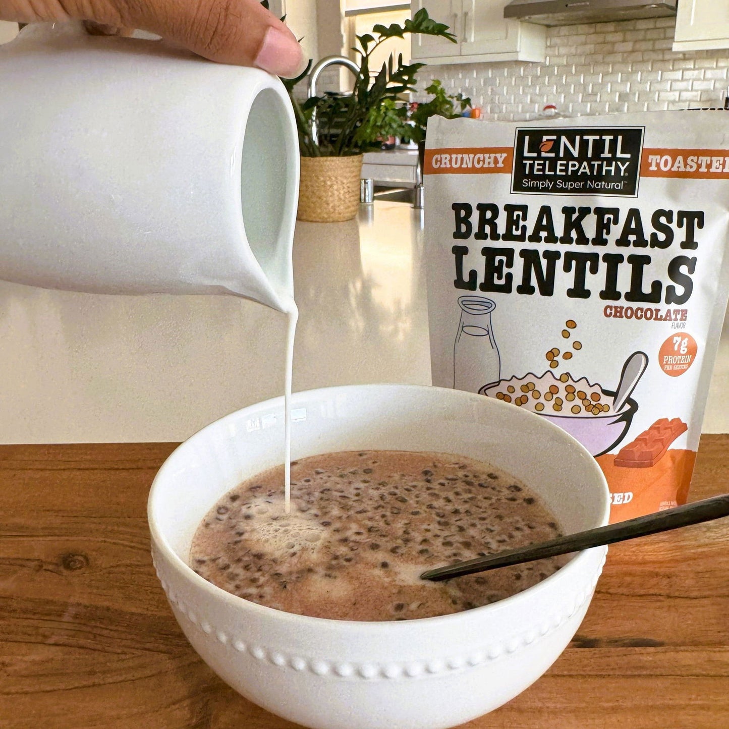 Lentil Telepathy Chocolate Crunchy Toasted Lentil Breakfast and Dessert Topper - Lentil Telepathy