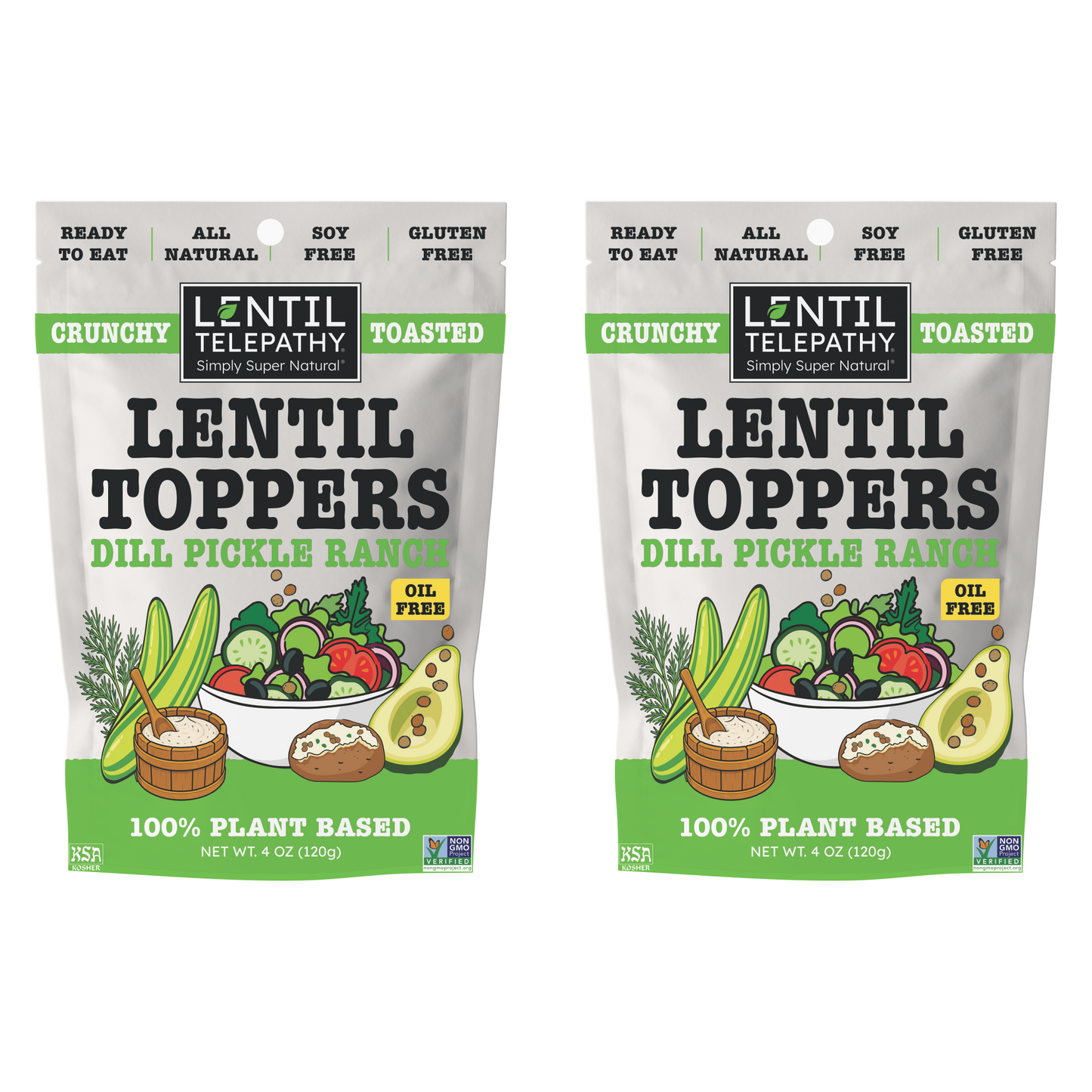 Lentil Telepathy Dill Pickle Ranch Crunchy Toasted Toppers - Pack of 2 - Amazon