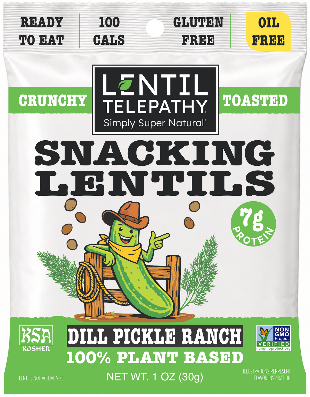Lentil Telepathy Dill Pickle Ranch Crunchy Toasted Snacks