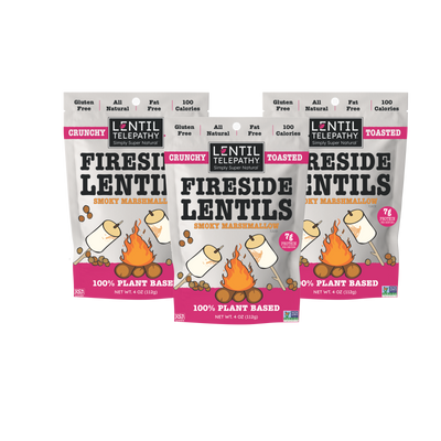 Lentil Telepathy Fireside Smoky Marshmallow Crunchy Toasted Snacks 3 Pack