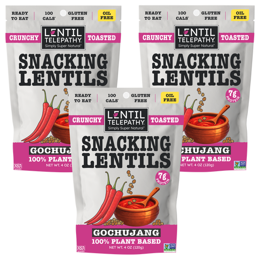 Lentil Telepathy Gochujang Crunchy Toasted Snacks - 3 x 4oz Bags