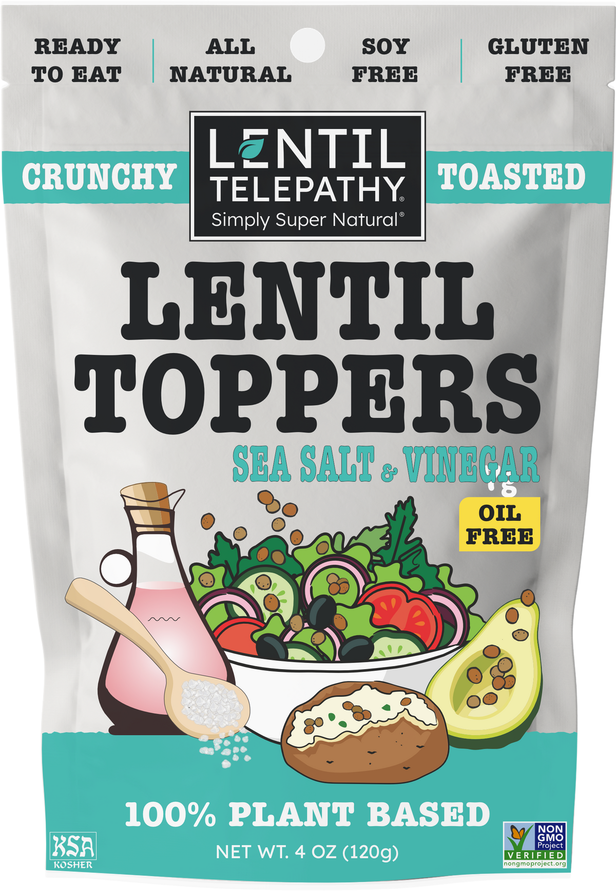 Lentil Telepathy Sea Salt & Vinegar Crunchy Toasted Topper