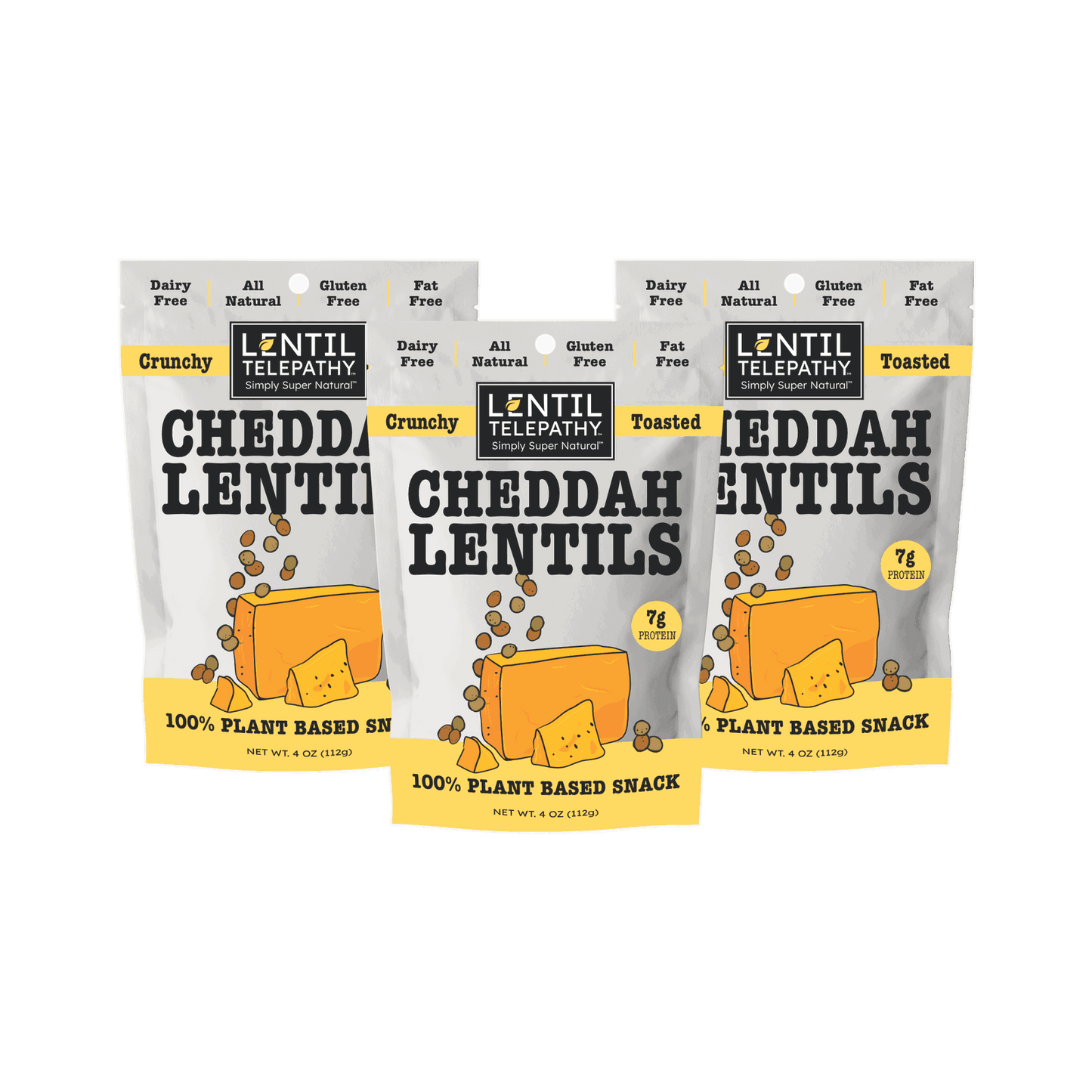 Lentil Telepathy Savory Cheddah (Dairy Free) Crunchy Toasted Snacks - Lentil Telepathy