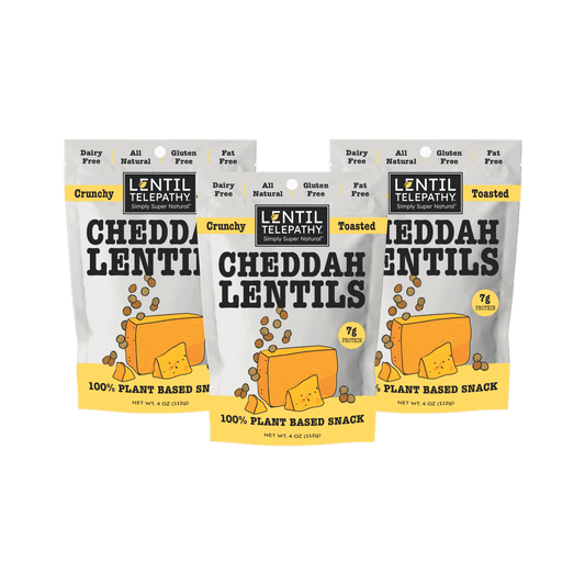 Lentil Telepathy Savory Cheddah (Dairy Free) Crunchy Toasted Snacks - Lentil Telepathy