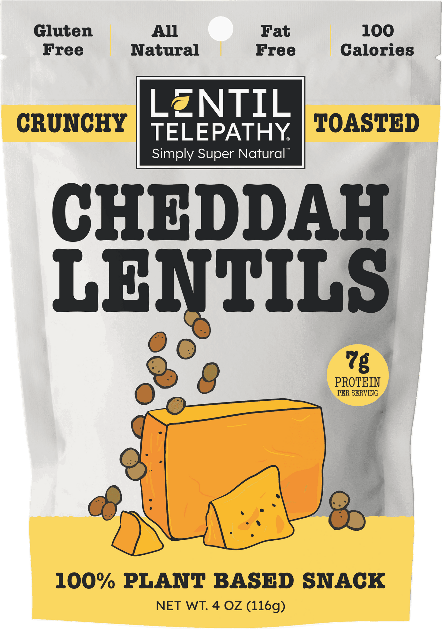 Lentil Telepathy Savory Cheddah (Dairy Free) Crunchy Toasted Snacks - Lentil Telepathy