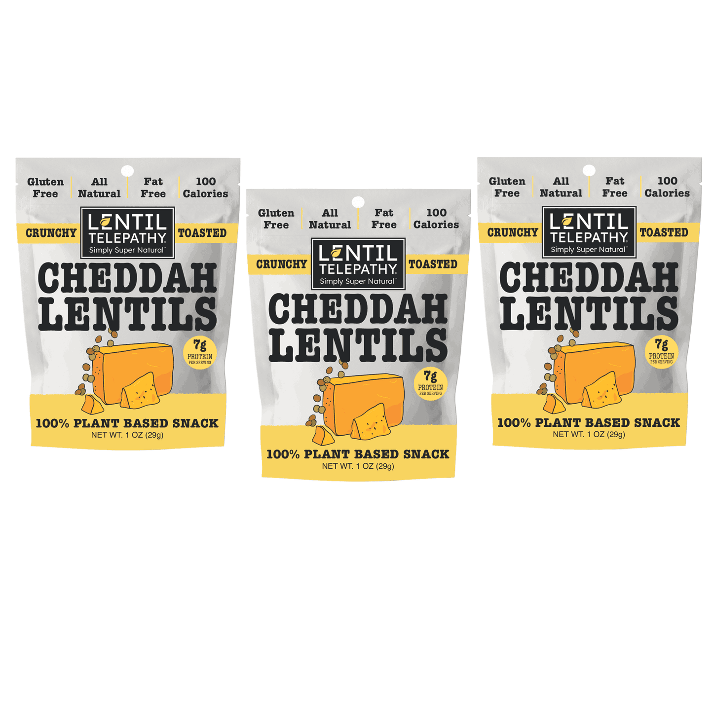 Lentil Telepathy Savory Cheddah (Dairy Free) Crunchy Toasted Snacks - Lentil Telepathy