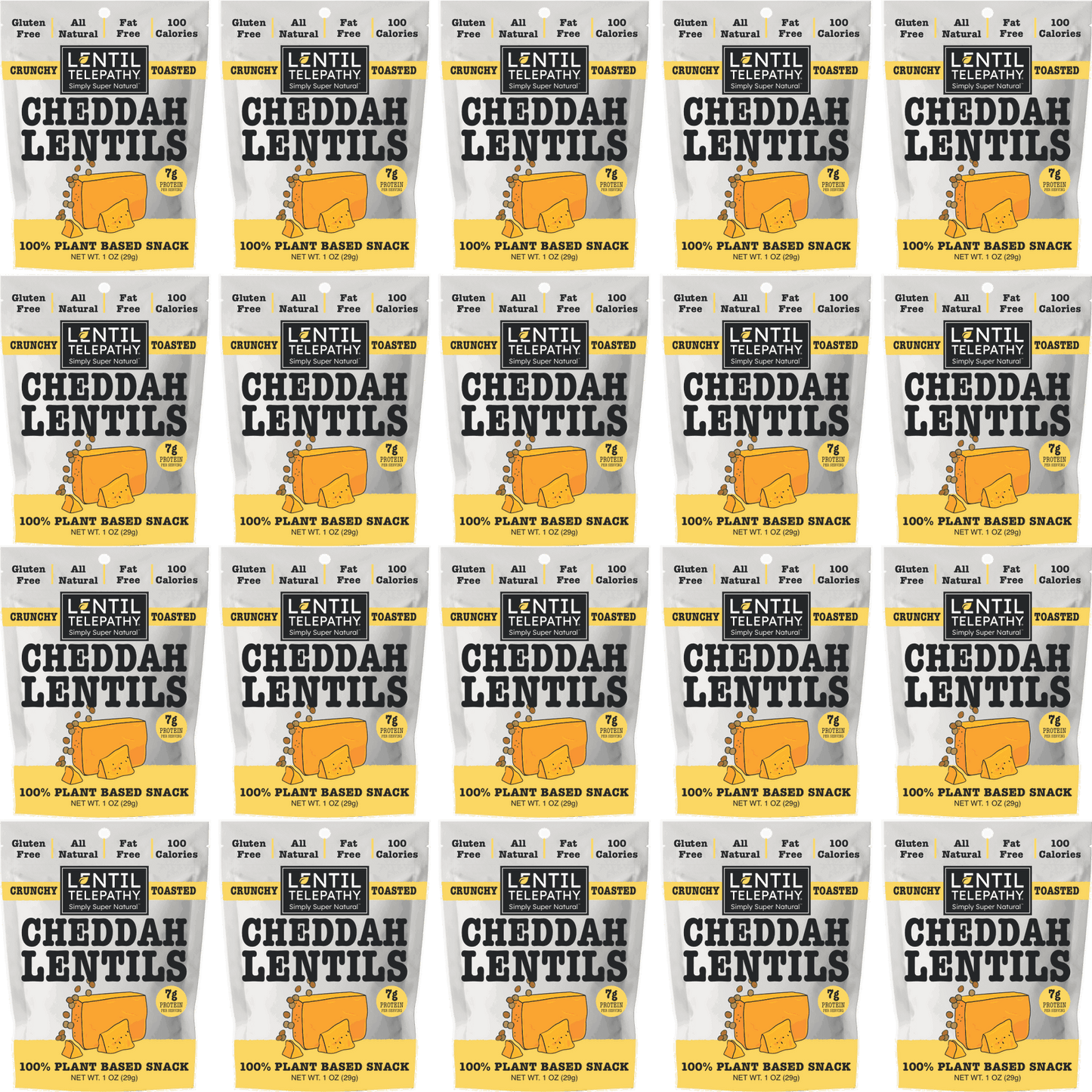 Lentil Telepathy Savory Cheddah (Dairy Free) Crunchy Toasted Snacks - Lentil Telepathy