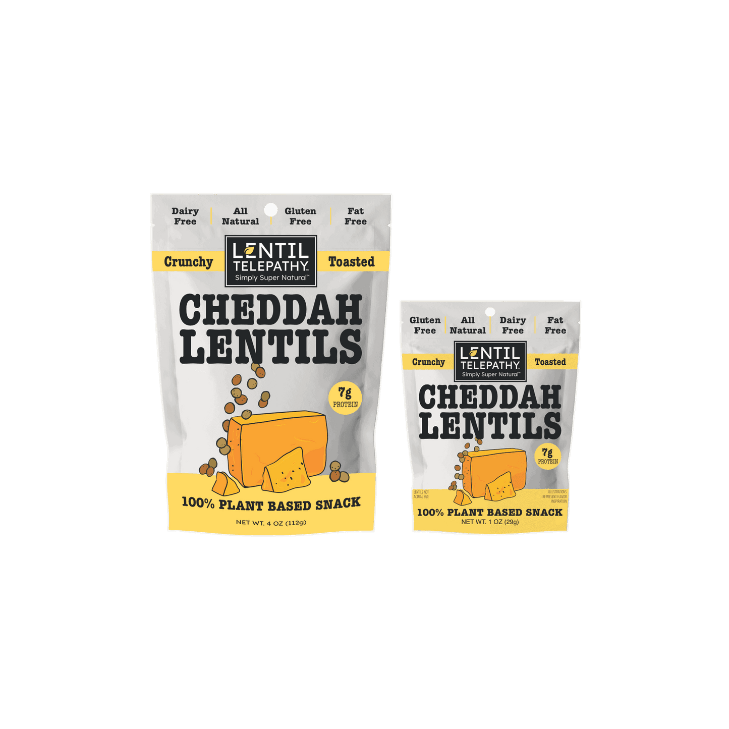 Lentil Telepathy Savory Cheddah (Dairy Free) Crunchy Toasted Snacks - Lentil Telepathy
