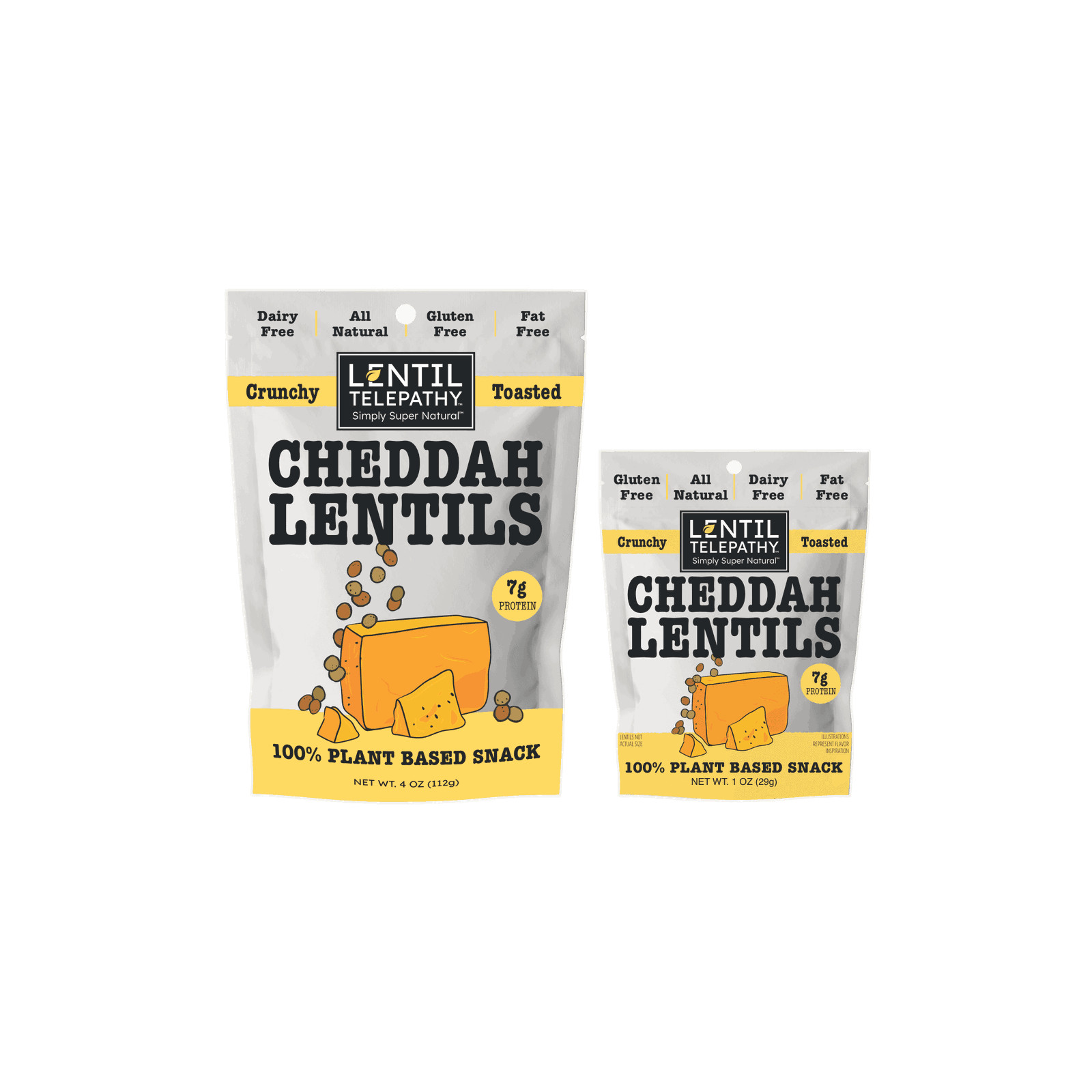Lentil Telepathy Savory Cheddah (Dairy Free) Crunchy Toasted Snacks - Lentil Telepathy