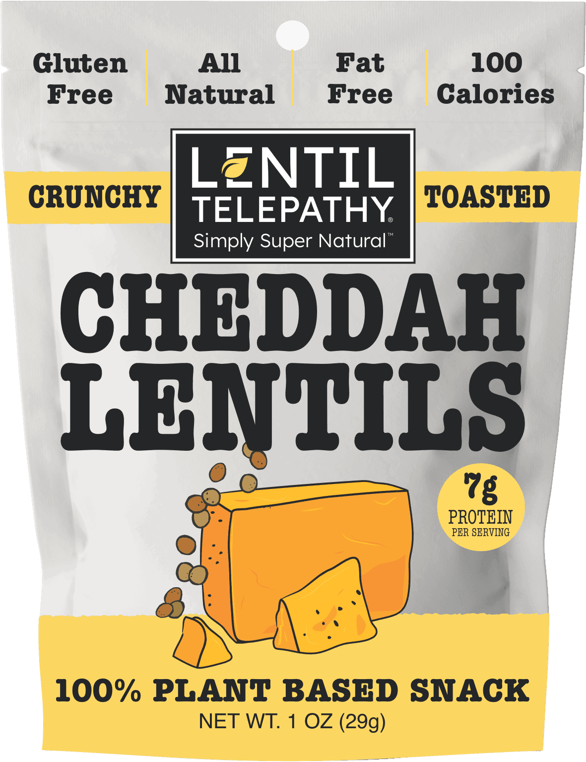 Lentil Telepathy Savory Cheddah (Dairy Free) Crunchy Toasted Snacks - Lentil Telepathy