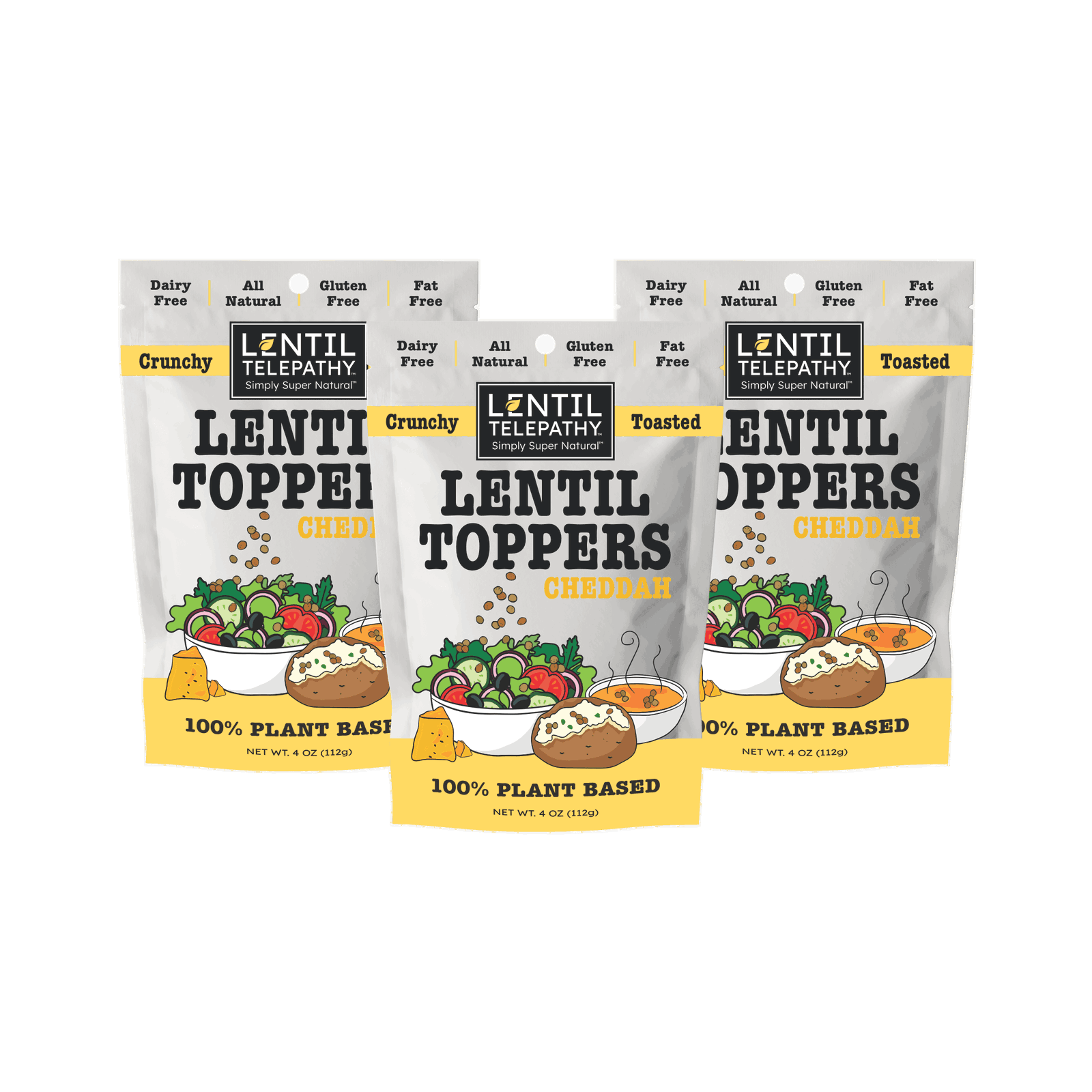 Lentil Telepathy Savory Cheddah (Dairy Free) Crunchy Toasted Toppers - Lentil Telepathy