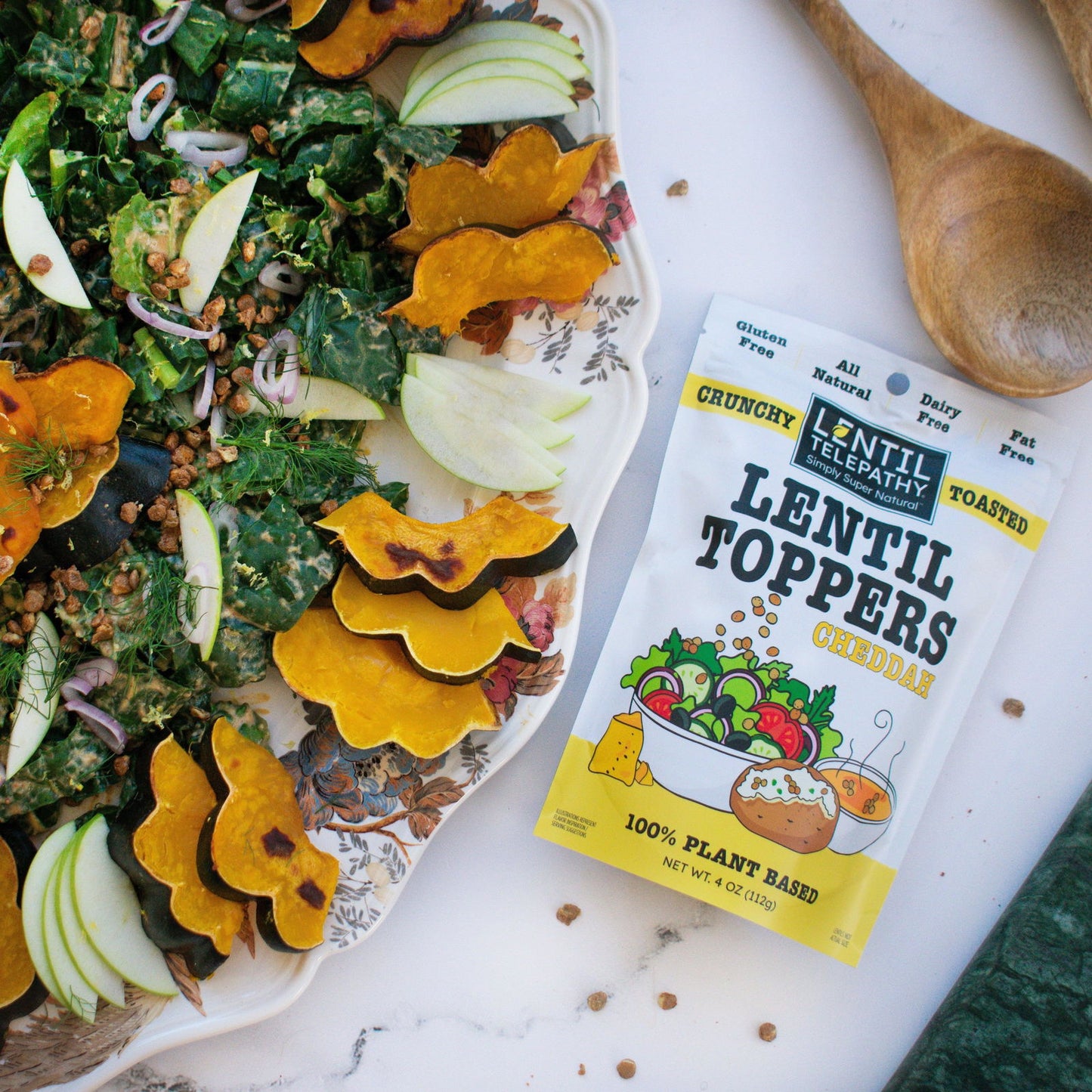 Lentil Telepathy Savory Cheddah (Dairy Free) Crunchy Toasted Toppers - Lentil Telepathy