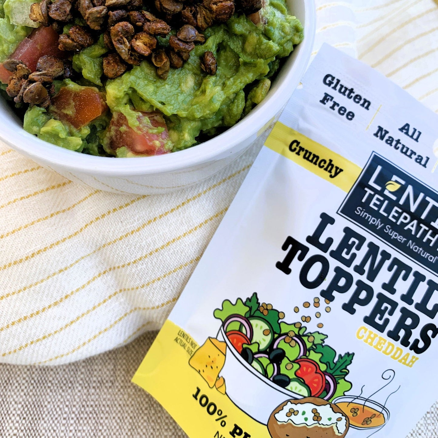 Lentil Telepathy Savory Cheddah (Dairy Free) Crunchy Toasted Toppers - Lentil Telepathy