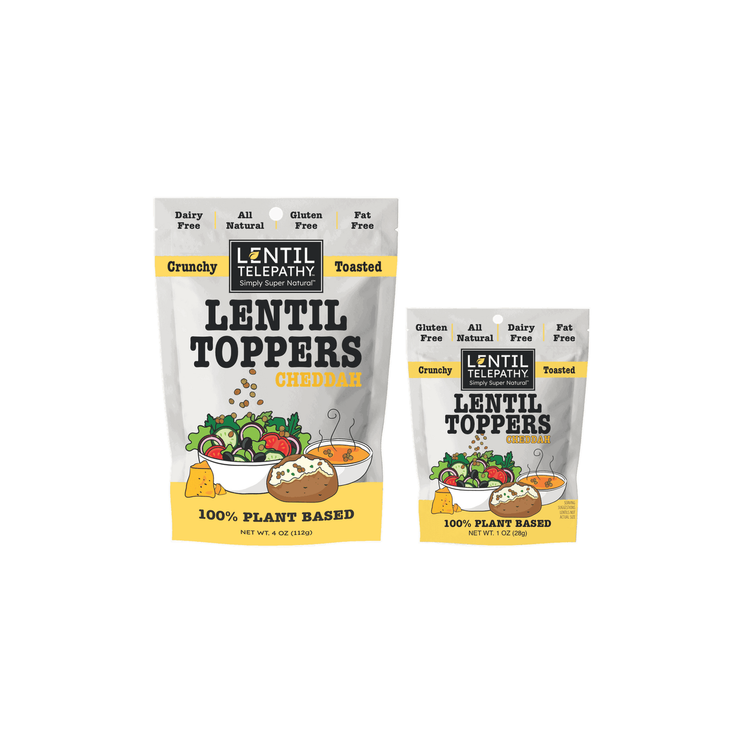 Lentil Telepathy Savory Cheddah (Dairy Free) Crunchy Toasted Toppers - Lentil Telepathy