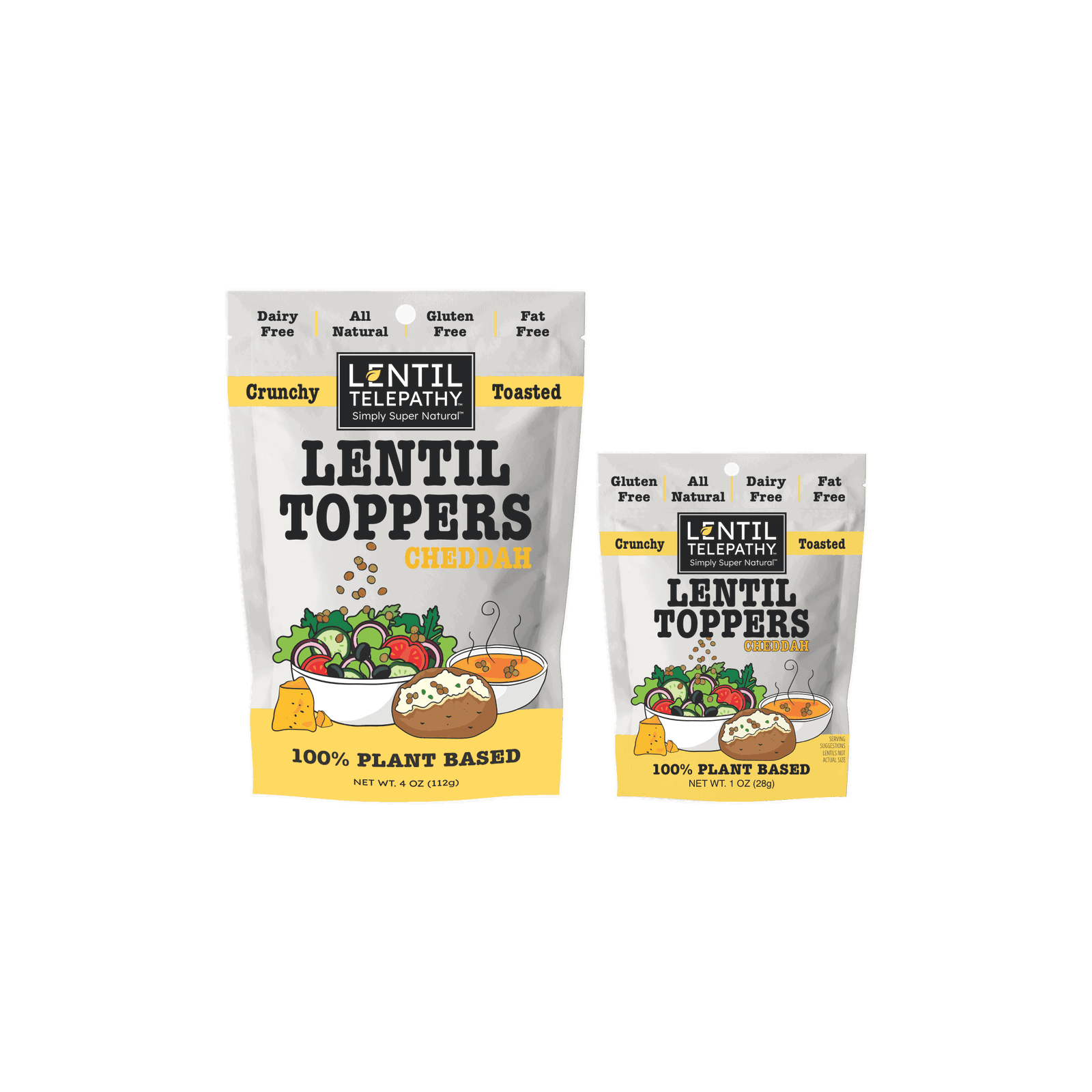 Lentil Telepathy Savory Cheddah (Dairy Free) Crunchy Toasted Toppers - Lentil Telepathy