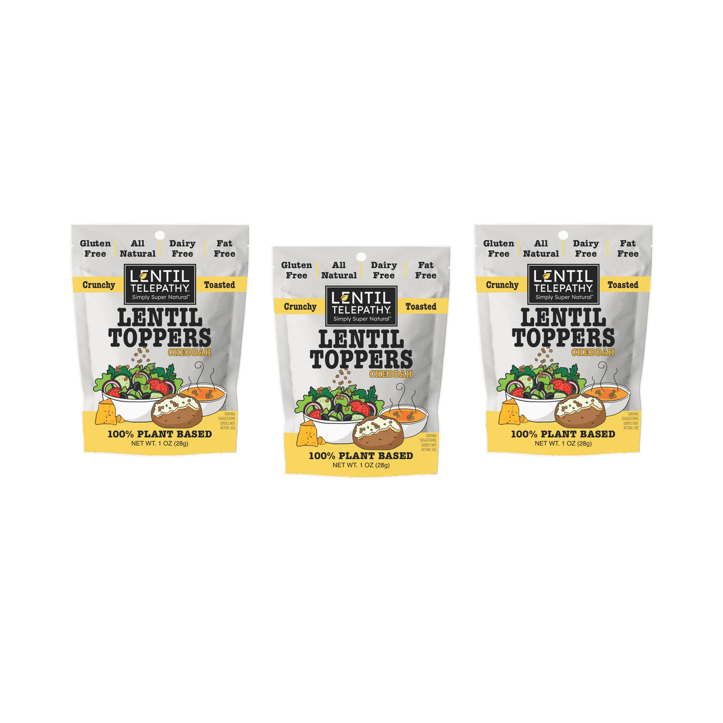 Lentil Telepathy Savory Cheddah (Dairy Free) Crunchy Toasted Toppers - Lentil Telepathy