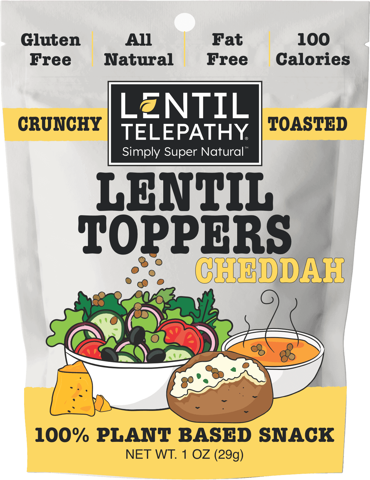 Lentil Telepathy Savory Cheddah (Dairy Free) Crunchy Toasted Toppers - Lentil Telepathy