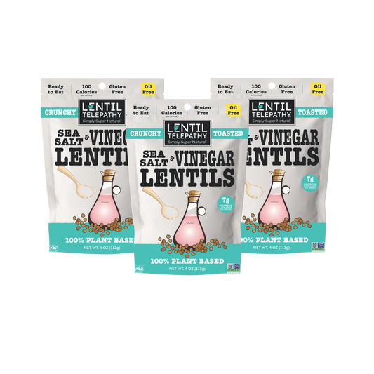 Lentil Telepathy Sea Salt & Vinegar Crunchy Toasted Snacks