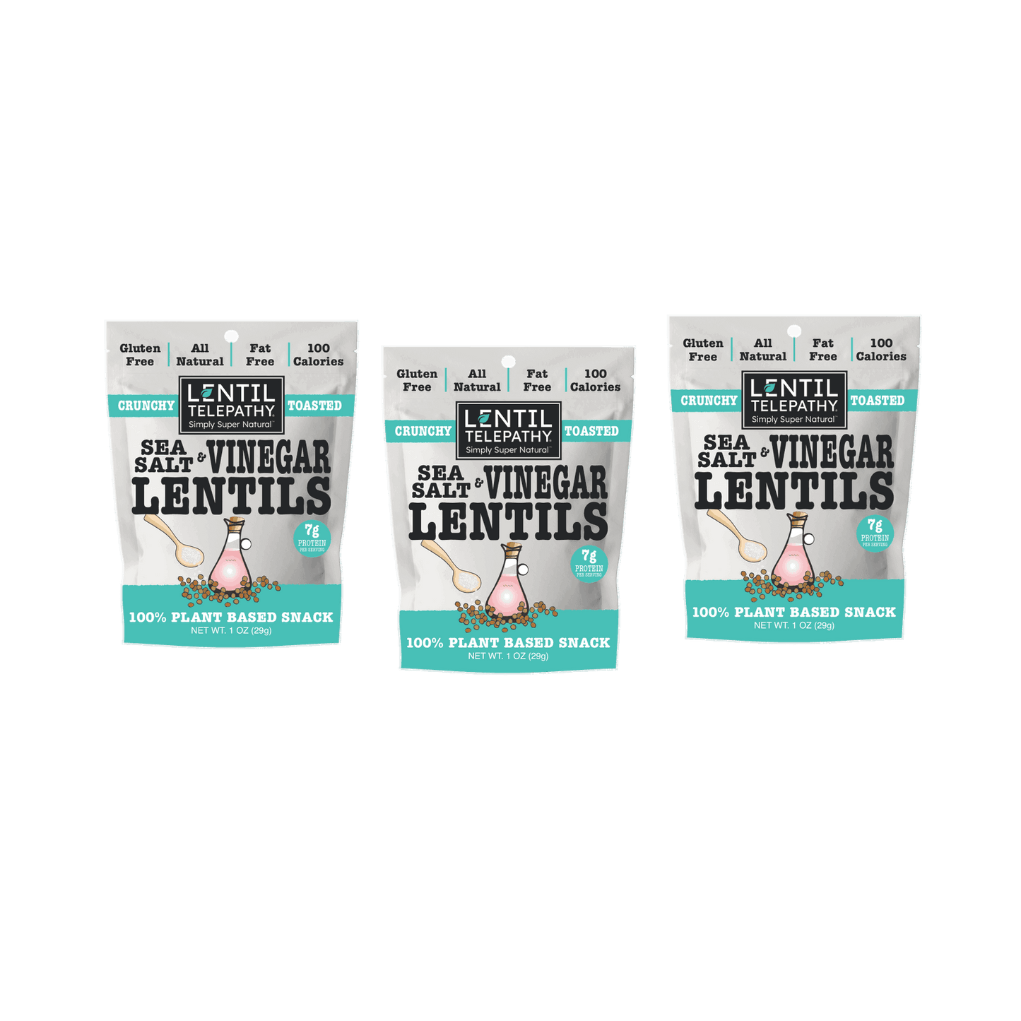 Lentil Telepathy Sea Salt & Vinegar Crunchy Toasted Snacks - Lentil Telepathy