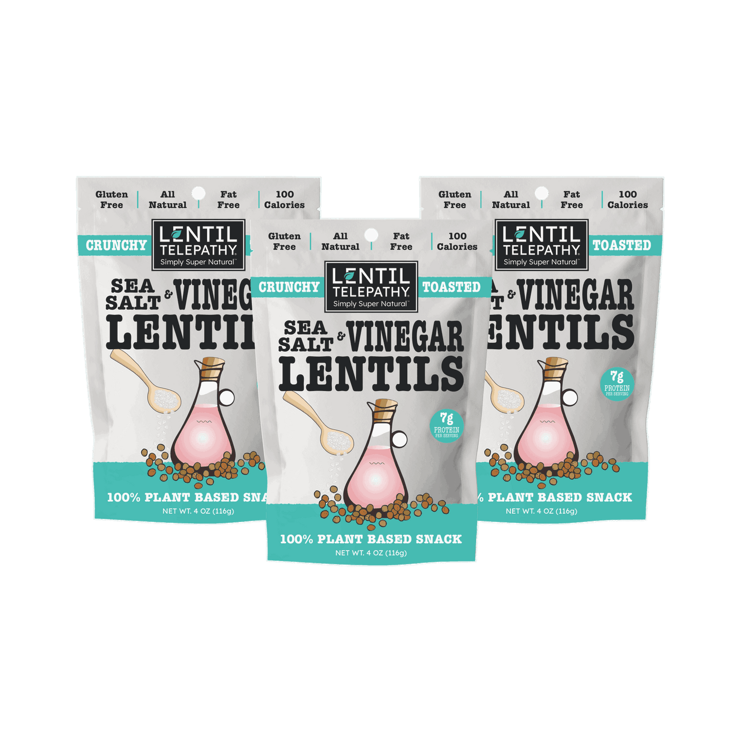 Lentil Telepathy Sea Salt & Vinegar Crunchy Toasted Snacks - Lentil Telepathy