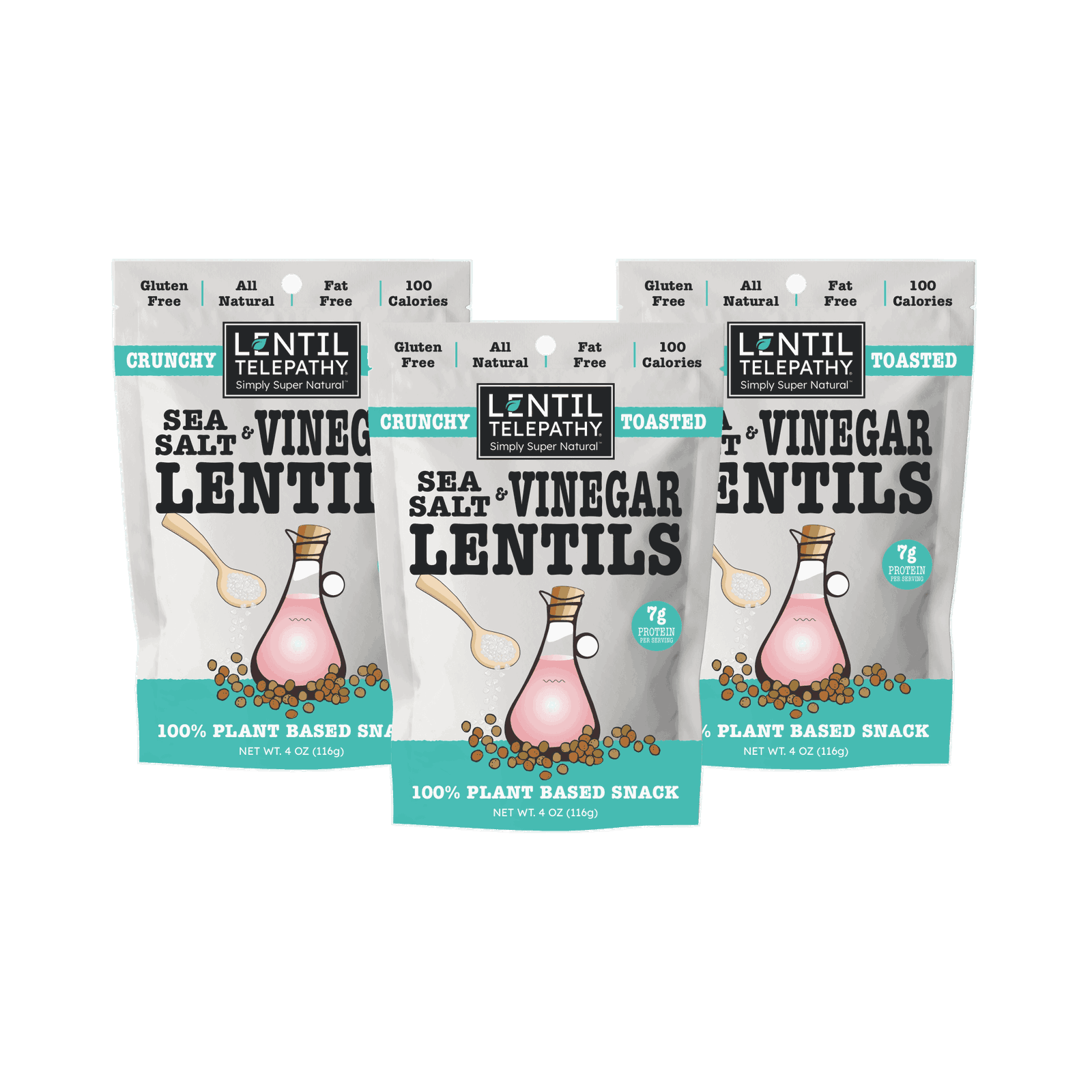 Lentil Telepathy Sea Salt & Vinegar Crunchy Toasted Snacks - Lentil Telepathy