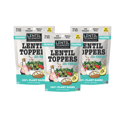 Lentil Telepathy Sea Salt & Vinegar Crunchy Toasted Topper 3 Pack.