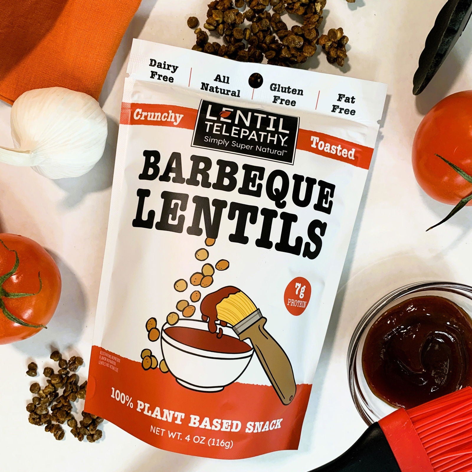 Lentil Telepathy Tangy BBQ (Barbeque) Crunchy Toasted Snacks - Lentil Telepathy