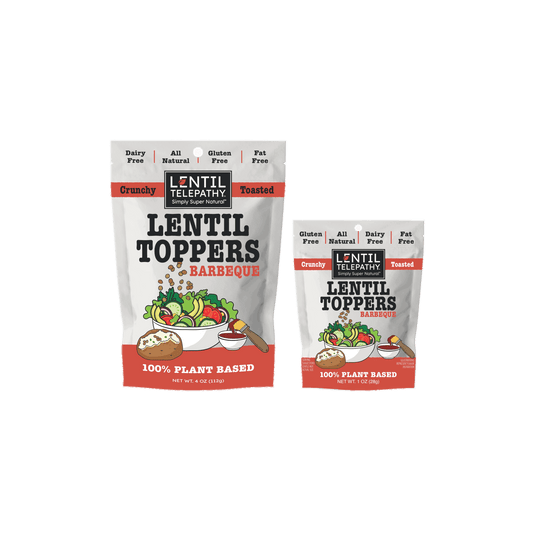 Lentil Telepathy Tangy BBQ (Barbeque) Crunchy Toasted Toppers - Lentil Telepathy