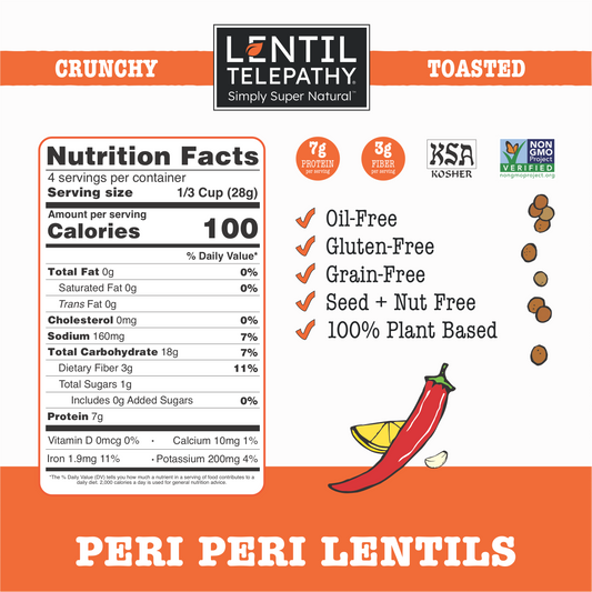 Lentil Telepathy Peri-Peri Chili Lemon Crunchy Toasted Snacks
